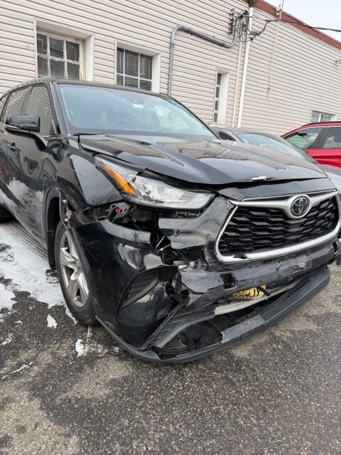 mizzonis auto body shop car damaged ready for repair toyota